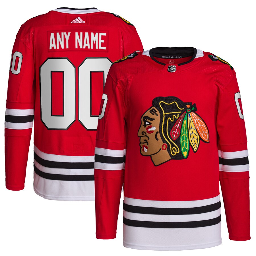 Men's Chicago Blackhawks adidas Red Home Primegreen Authentic Pro Custom Jersey - Puhuasuan