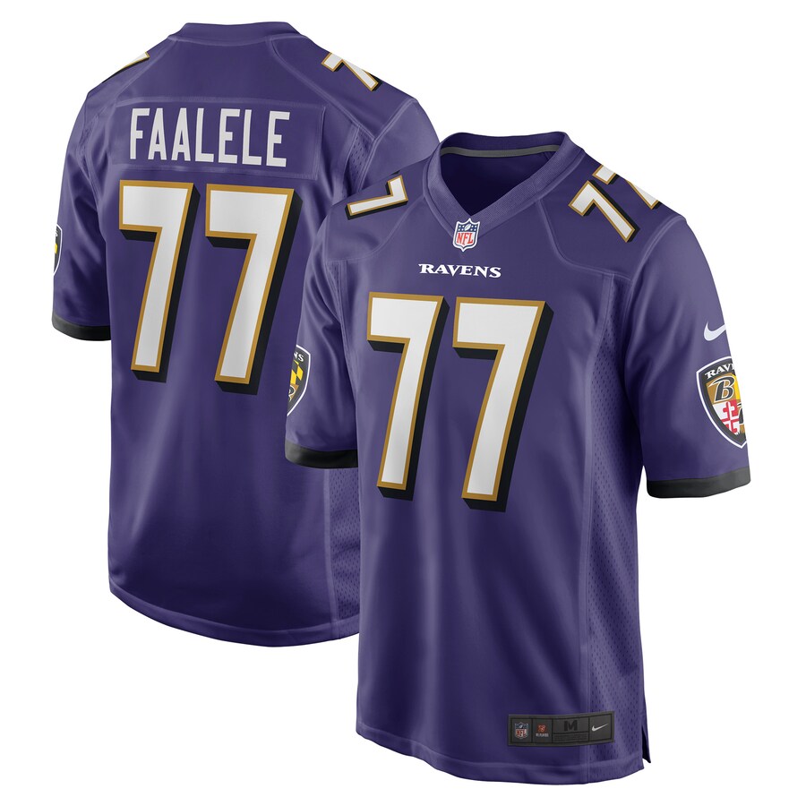 Men's Baltimore Ravens Daniel Faalele Nike Purple Player Game Jersey - Puhuasuan