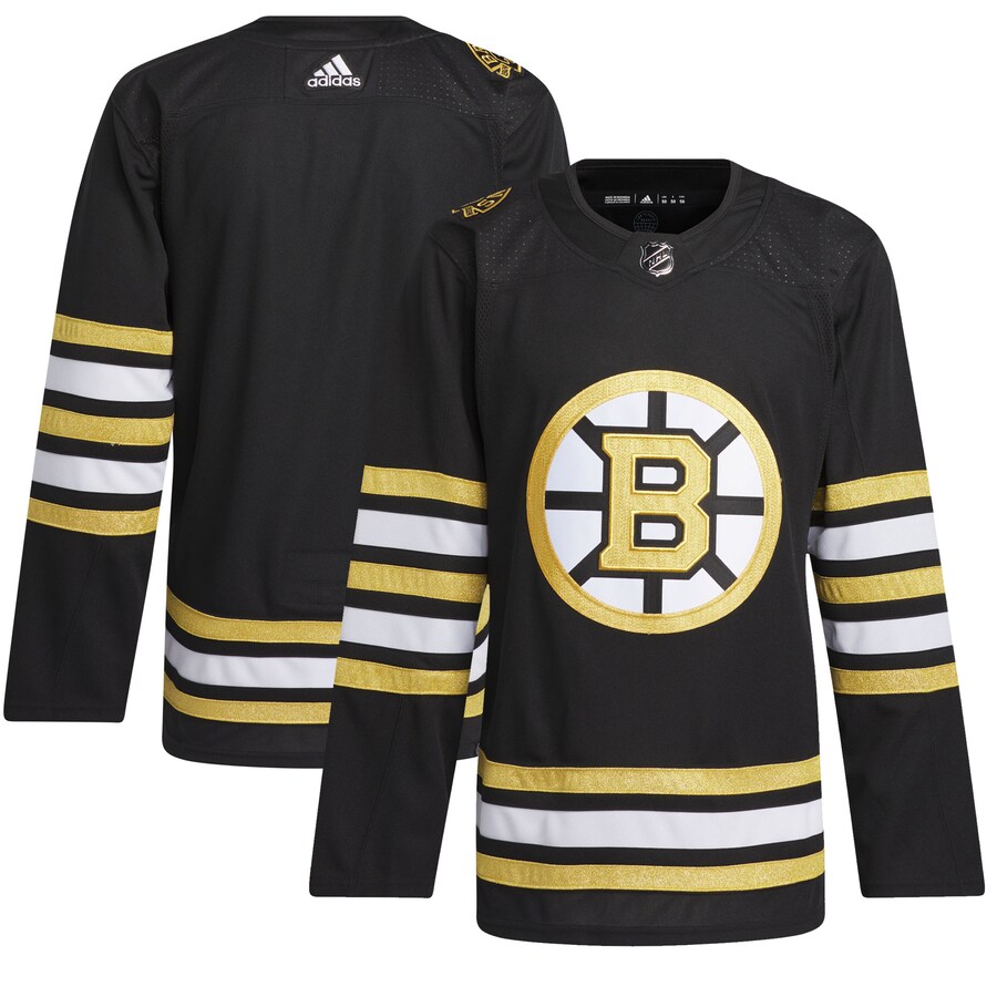 Men's Boston Bruins  adidas Black 100th Anniversary Primegreen Authentic Jersey - Puhuasuan