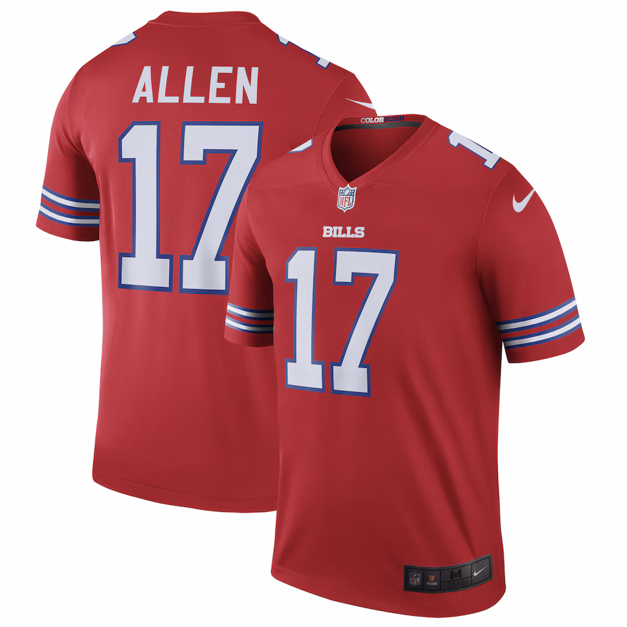 Men's Buffalo Bills Josh Allen Nike Red Alternate Legend Player Performance Top - Puhuasuan