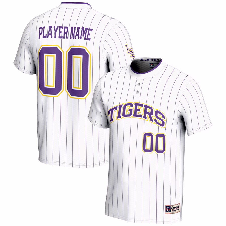 LSU Tigers GameDay Greats NIL Pick-A-Player Lightweight Softball Jersey - White - Puhuasuan