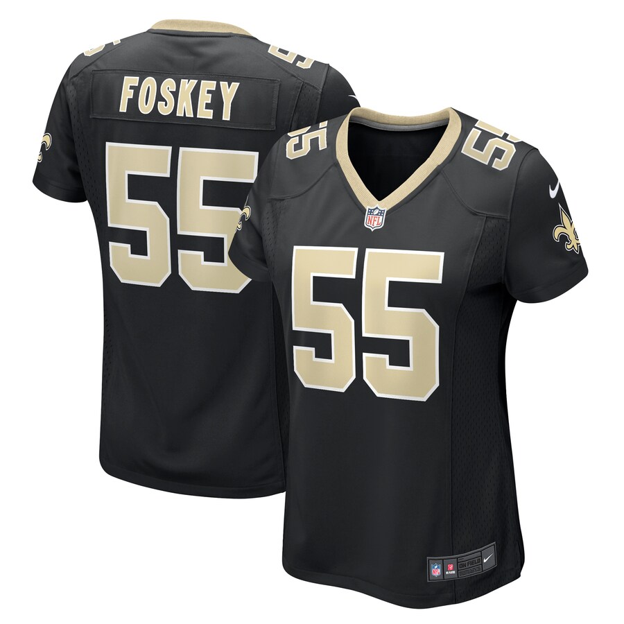 Women's New Orleans Saints Isaiah Foskey Nike  Black Team Game Jersey - Puhuasuan