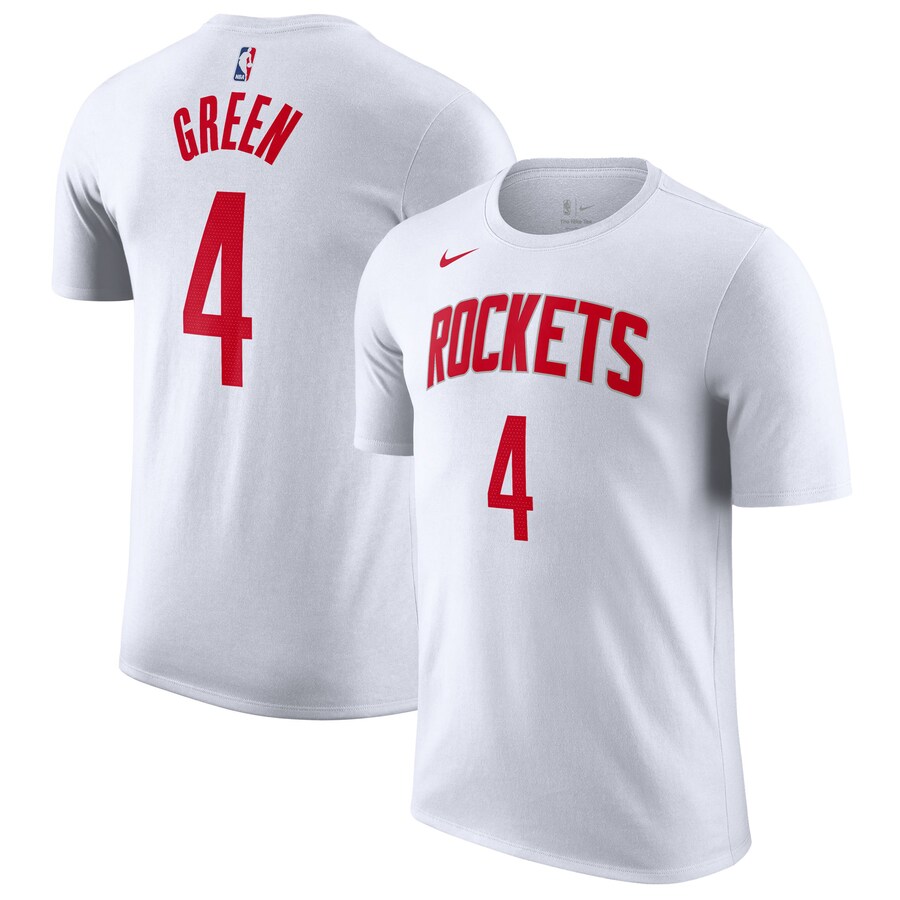 Men's Houston Rockets Jalen Green Nike White 2022/23 Name & Number T-Shirt - Puhuasuan