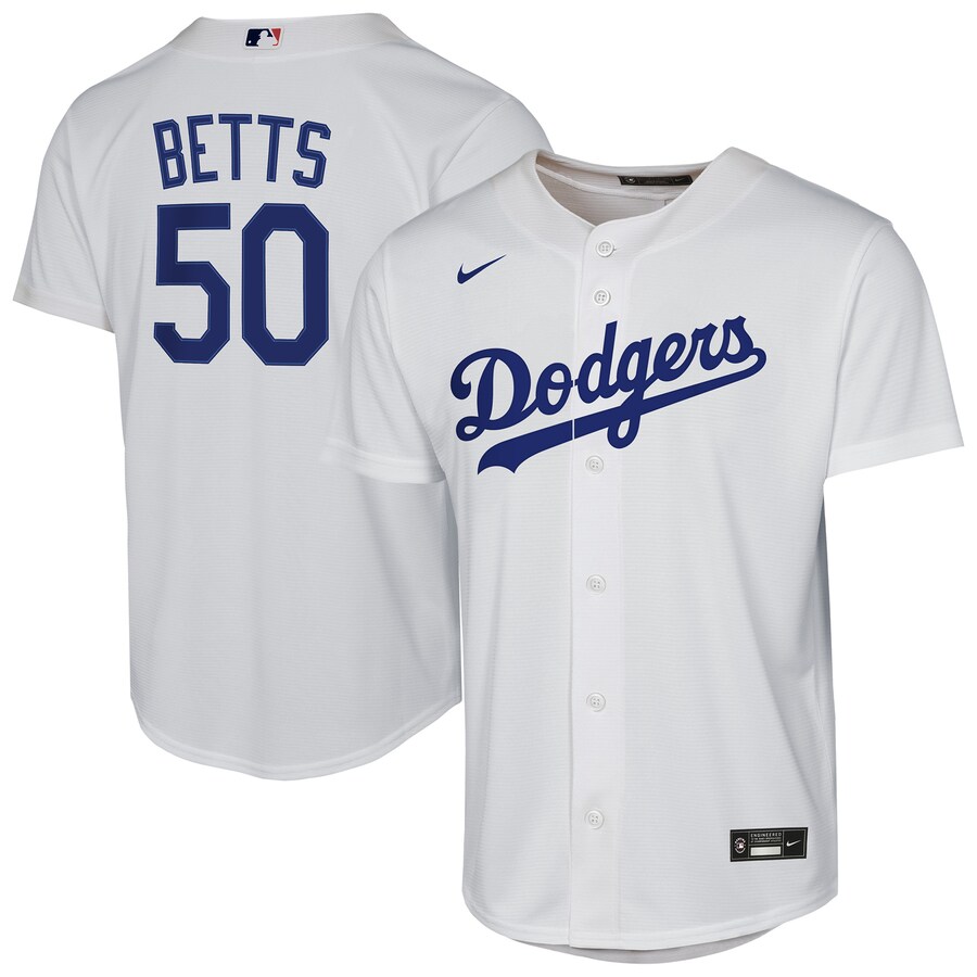 Youth Los Angeles Dodgers Mookie Betts Nike White Home Replica Player Jersey - Puhuasuan