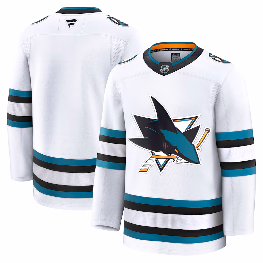 Men's San Jose Sharks Fanatics White Away Premium Jersey - Puhuasuan