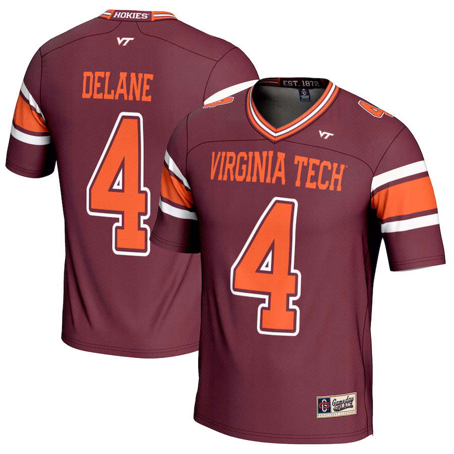 Mansoor Delane Virginia Tech Hokies GameDay Greats Youth NIL Player Football Jersey - Maroon - Puhuasuan