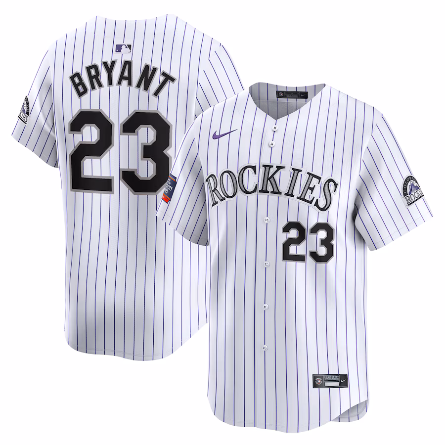 Men's Colorado Rockies Kris Bryant Nike White 2024 MLB World Tour Mexico City Series Home Limited Player Jersey - Puhuasuan