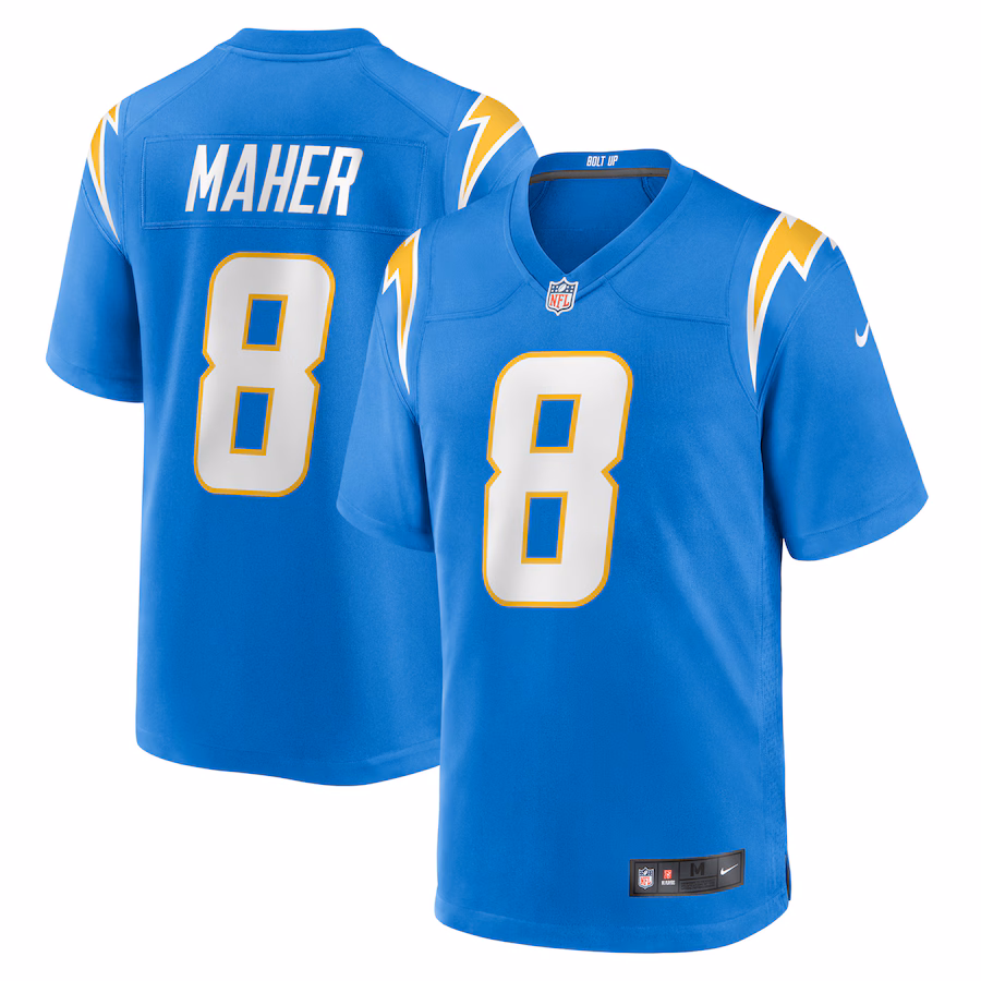 Men's Los Angeles Chargers Brett Maher Nike  Powder Blue Team Game Jersey - Puhuasuan
