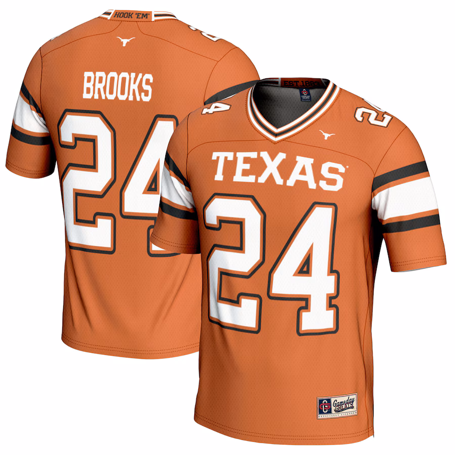 Jonathon Brooks Texas Longhorns GameDay Greats NIL Player Football Jersey - Texas Orange - Puhuasuan