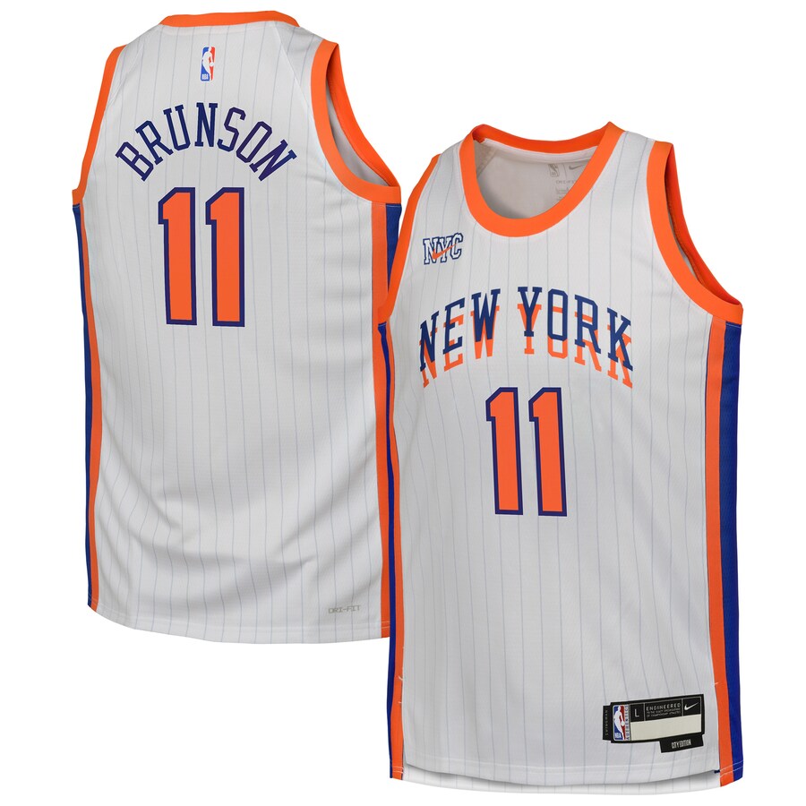 Youth New York Knicks Jalen Brunson Nike White 2024/25 Swingman Player Jersey - City Edition - Puhuasuan