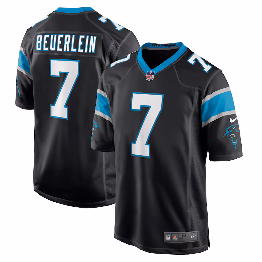 Men's Carolina Panthers Steve Beuerlein Nike Black Retired Player Jersey - Puhuasuan