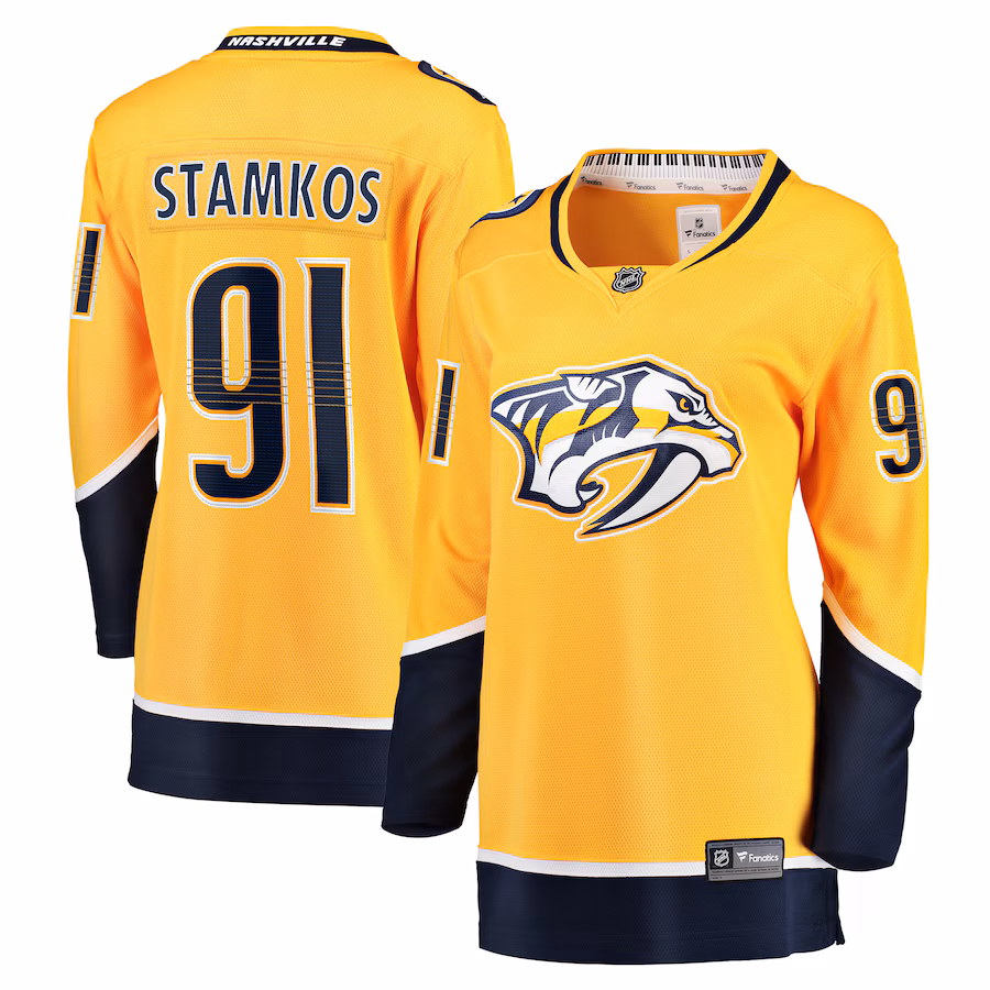 Women's Nashville Predators Steven Stamkos Fanatics Gold Home Premier Breakaway Player Jersey - Puhuasuan