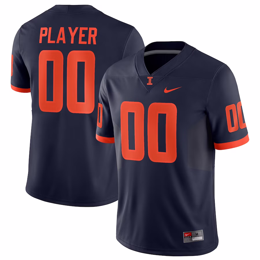 Illinois Fighting Illini Nike Pick-A-Player NIL Replica Football Jersey - Navy - Puhuasuan