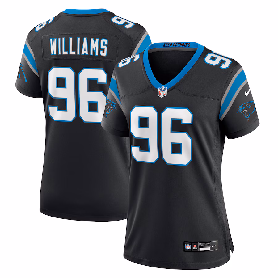 Women's Carolina Panthers DeShawn Williams Nike Black Nike Women's All Player Jersey - Puhuasuan