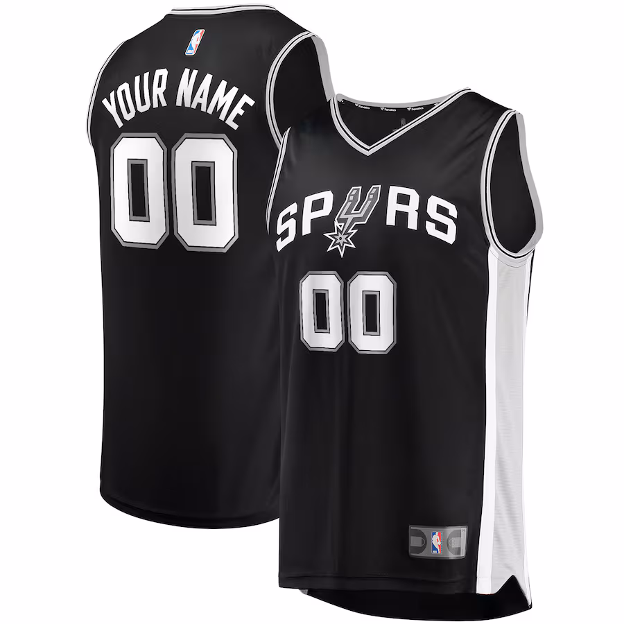 Youth San Antonio Spurs Fanatics Black Fast Break Custom Replica Jersey - Icon Edition - Puhuasuan