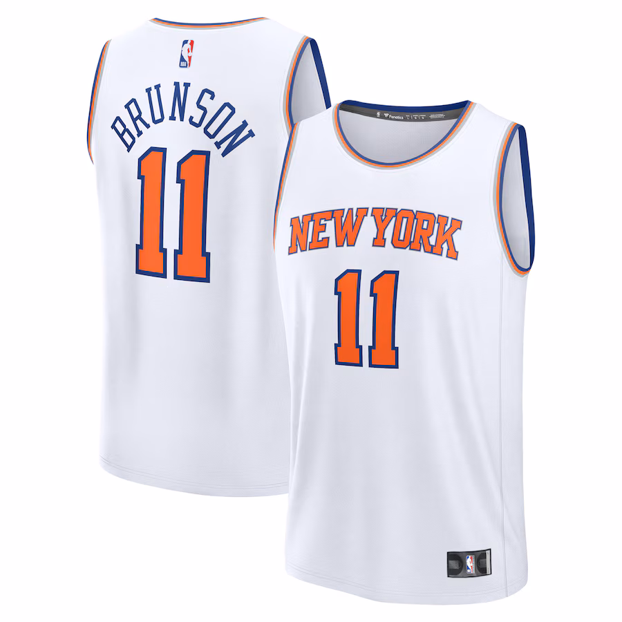 Youth New York Knicks Jalen Brunson Fanatics White Fast Break Replica Player Jersey - Association Edition - Puhuasuan