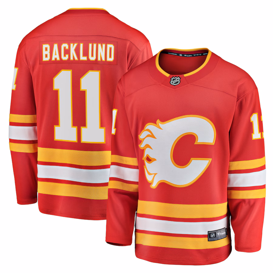 Men's Calgary Flames Mikael Backlund Fanatics Red Home Breakaway Player Jersey - Puhuasuan