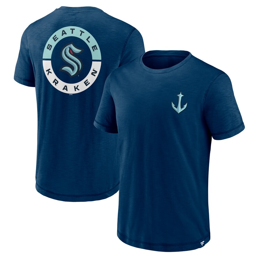 Men's Seattle Kraken Fanatics Deep Sea Blue High Stick T-Shirt - Puhuasuan