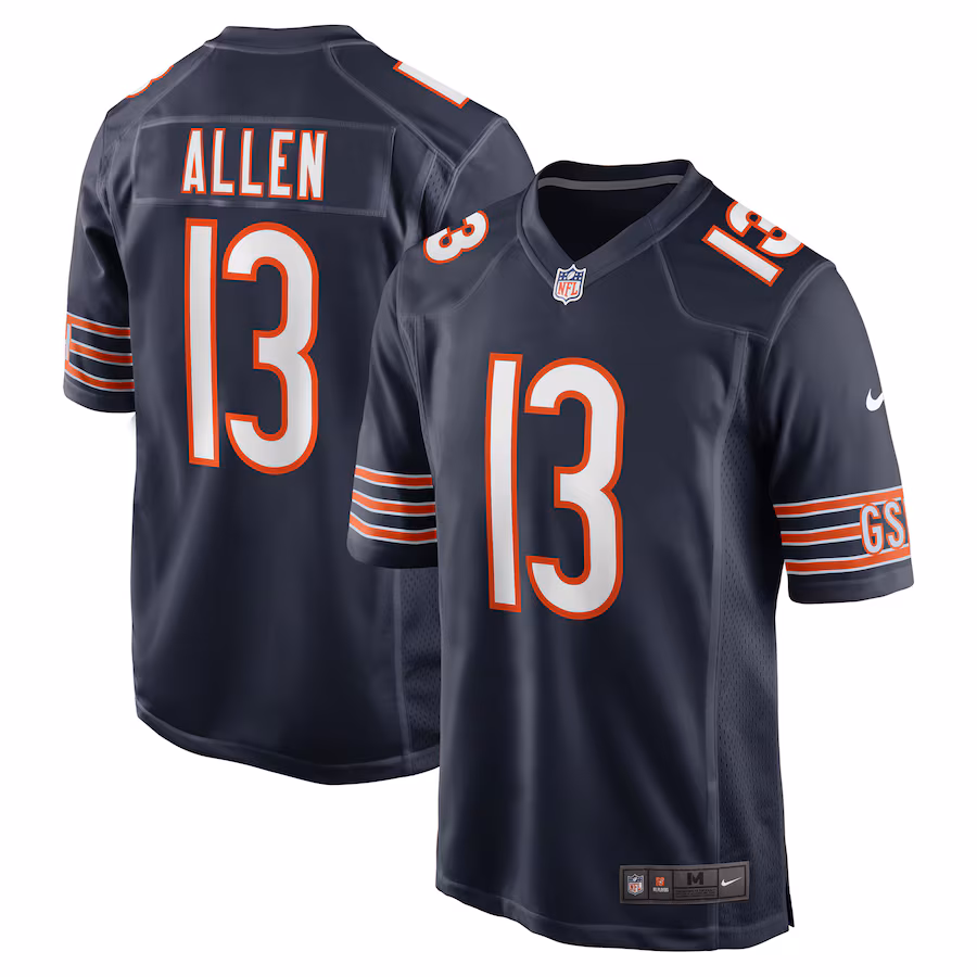 Men's Chicago Bears Keenan Allen Nike  Navy Game Jersey - Puhuasuan