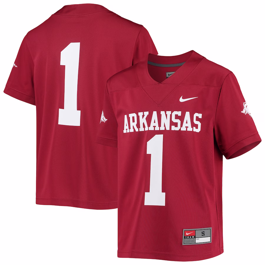 #1 Arkansas Razorbacks Nike Youth Untouchable Football Jersey - Cardinal - Puhuasuan