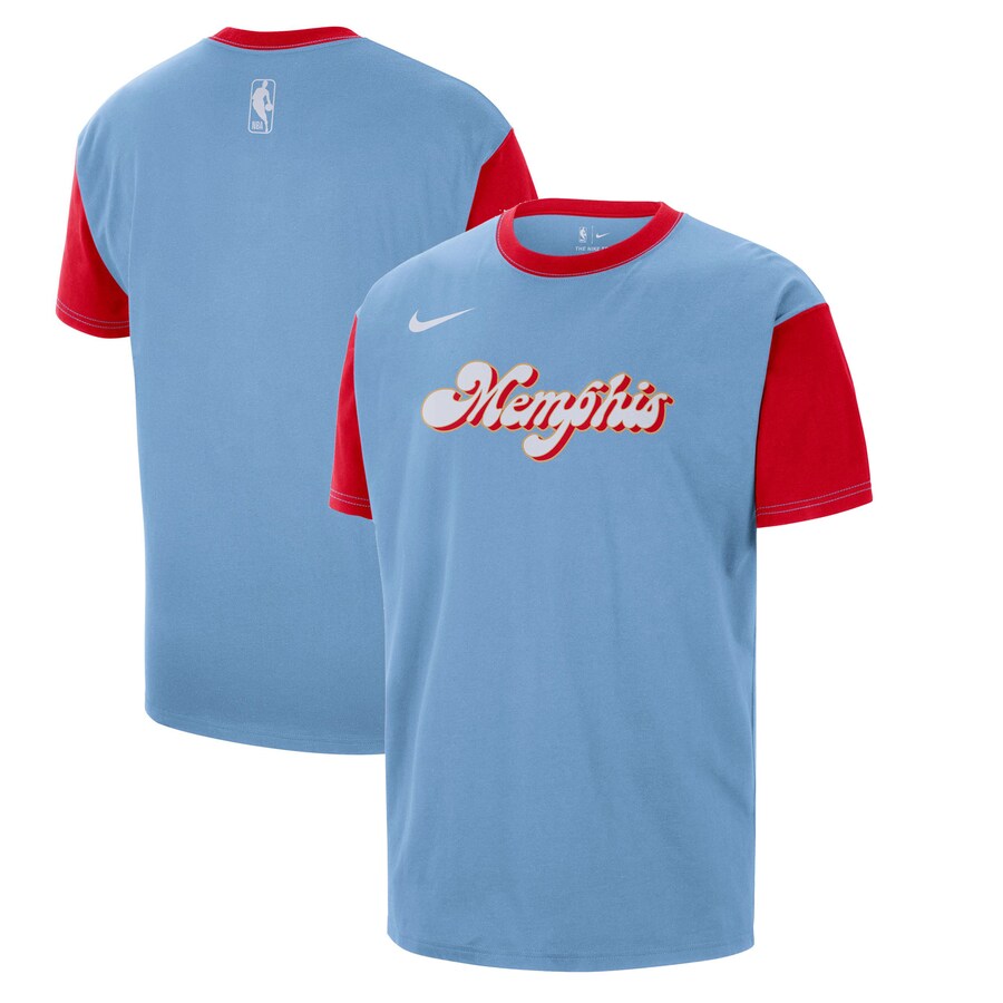 Men's Memphis Grizzlies Nike Light Blue 2024/25 City Edition Courtside Color Block T-Shirt - Puhuasuan