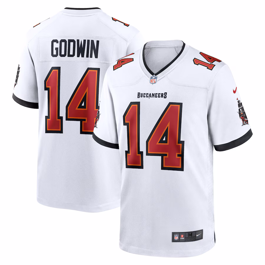 Men's Tampa Bay Buccaneers Chris Godwin Nike  White White Game Jersey - Puhuasuan