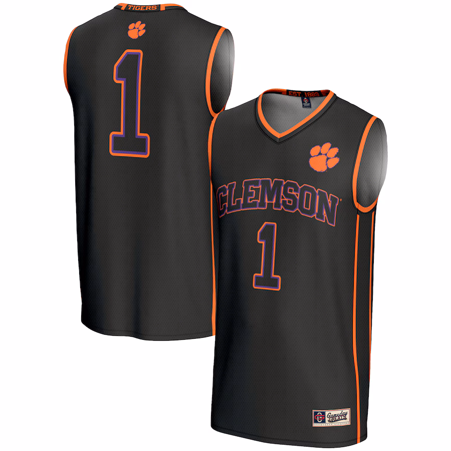 Men's GameDay Greats #1  Black Clemson Tigers  Lightweight Basketball Jersey - Puhuasuan