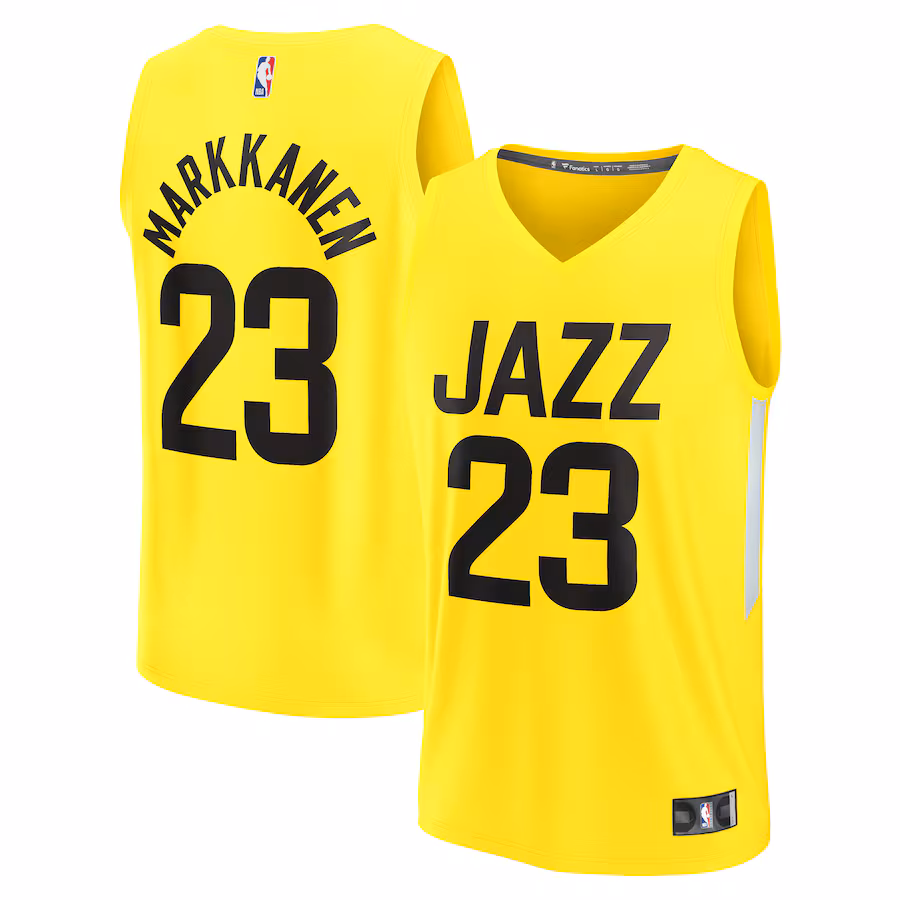 Youth Utah Jazz Lauri Markkanen Fanatics Yellow Fast Break Player Jersey - Icon Edition - Puhuasuan