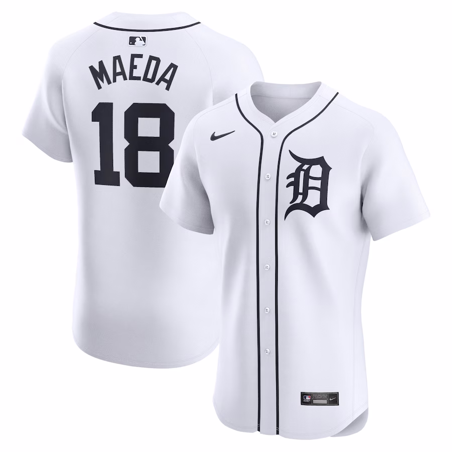Men's Detroit Tigers Kenta Maeda Nike White Home Elite Player Jersey - Puhuasuan