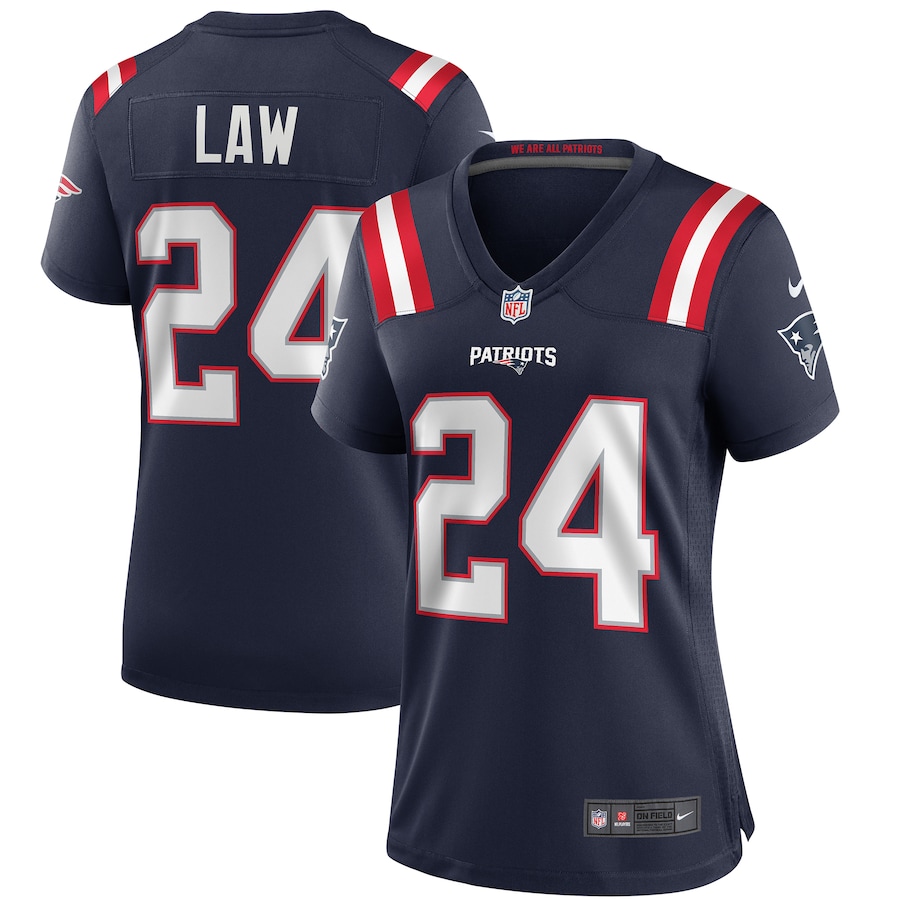 Women's New England Patriots Ty Law Nike Navy Game Retired Player Jersey - Puhuasuan