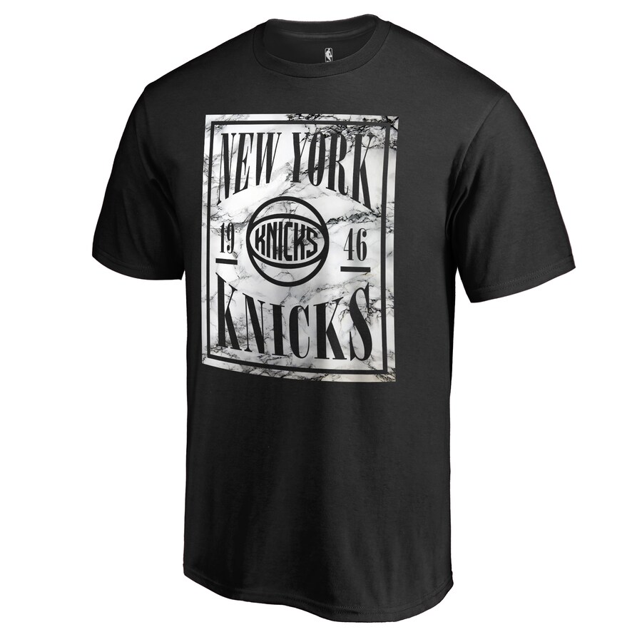 Men's New York Knicks Black Court Vision T-Shirt - Puhuasuan
