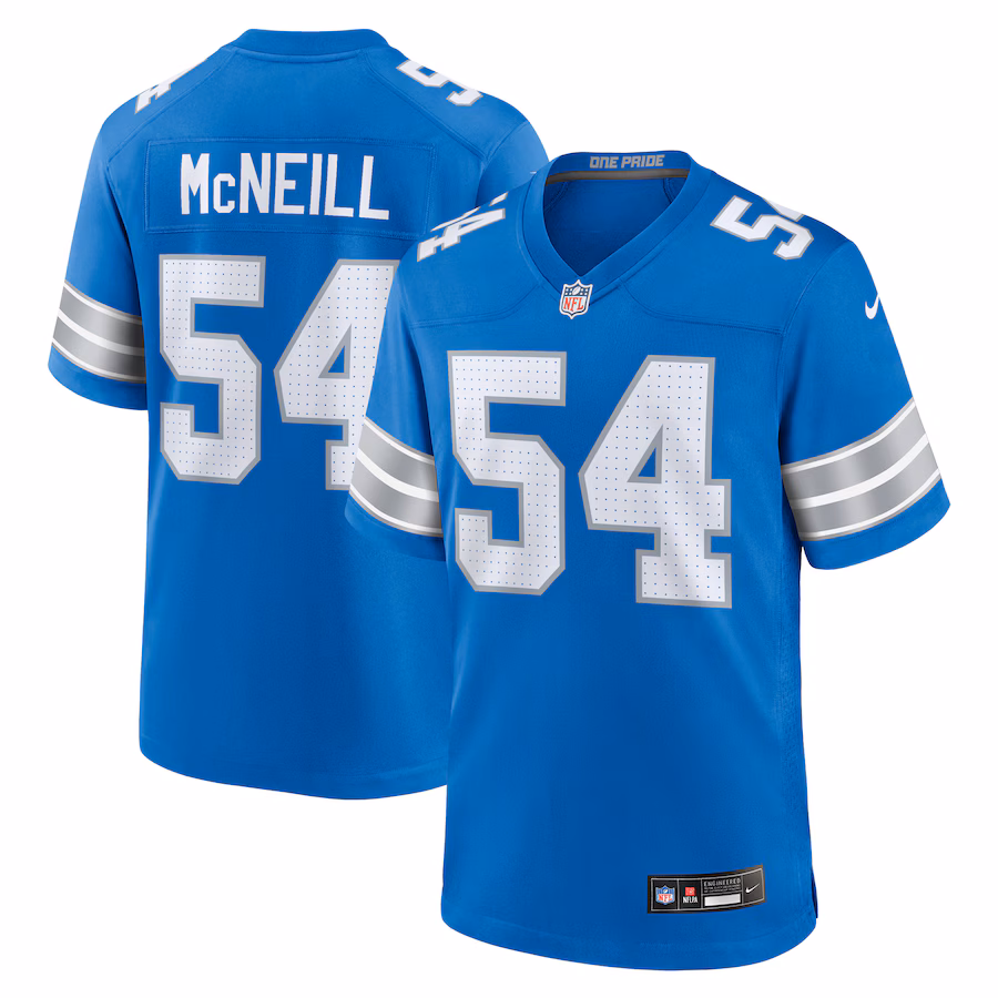 Men's Detroit Lions Alim McNeill Nike Blue Team Game Jersey - Puhuasuan