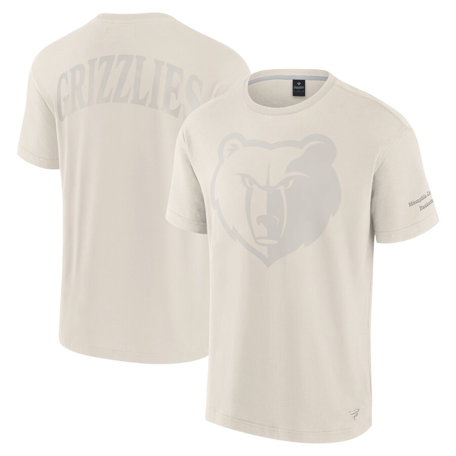 Men's Memphis Grizzlies Fanatics Cream Elements Iconic T-Shirt - Puhuasuan