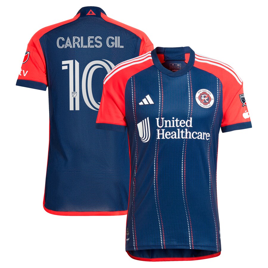 Men's New England Revolution Carles Gil adidas Navy 2024 Boston Tea Party Authentic Player Jersey - Puhuasuan