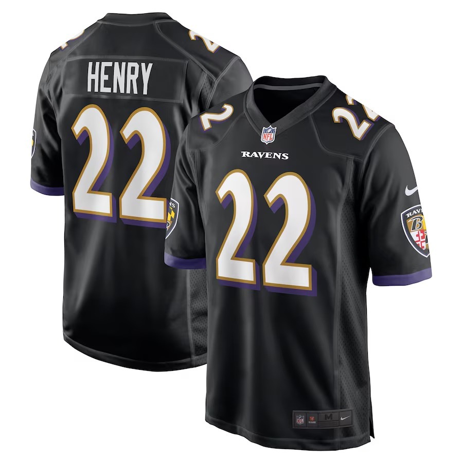 Men's Baltimore Ravens Derrick Henry Nike Black Alternate Game Jersey - Puhuasuan
