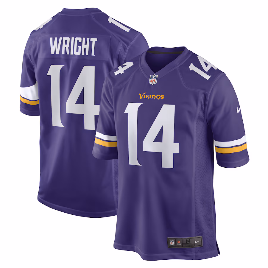 Men's Minnesota Vikings Ryan Wright Nike Purple Game Player Jersey - Puhuasuan