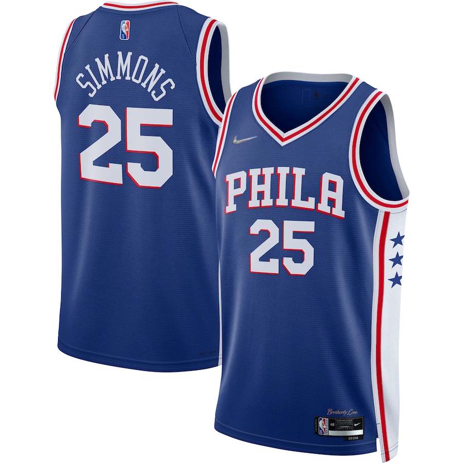 Men's Philadelphia 76ers Ben Simmons Nike Royal 2021/22 Diamond Swingman Jersey - Icon Edition - Puhuasuan