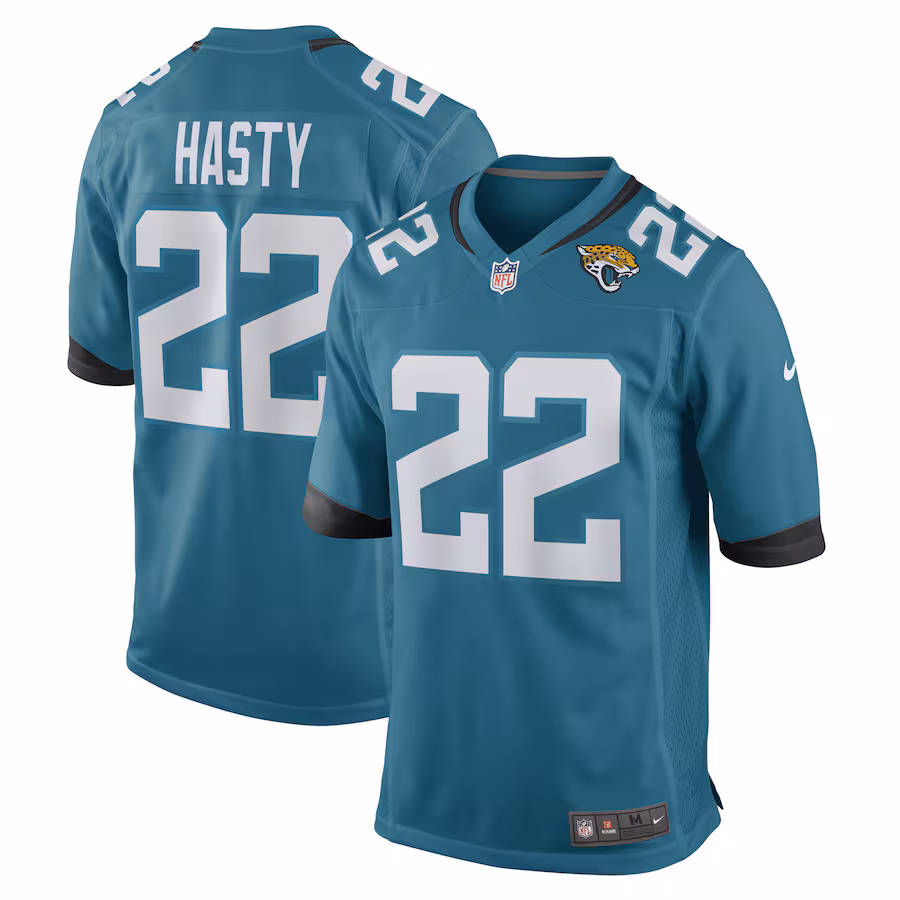 Men's Jacksonville Jaguars Jamycal Hasty Nike Teal Game Player Jersey - Puhuasuan