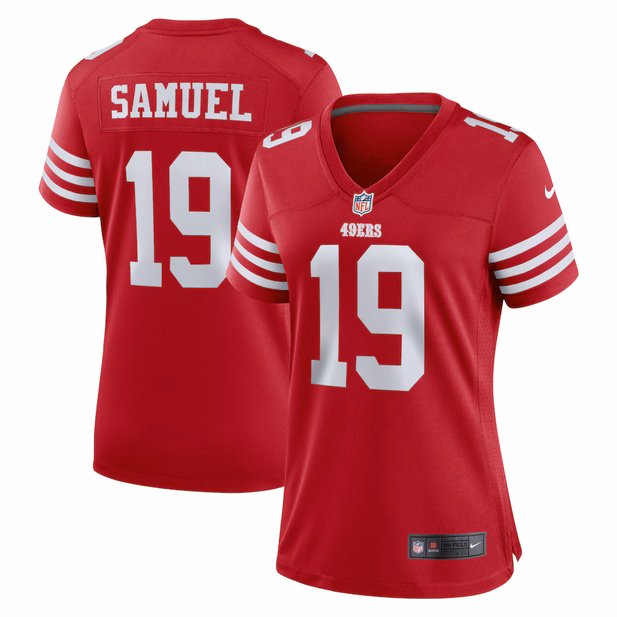 Women's San Francisco 49ers Deebo Samuel Nike Scarlet Team Game Player Jersey - Puhuasuan