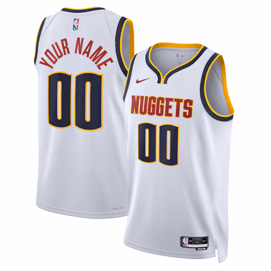 Unisex Denver Nuggets Nike White Swingman Custom Jersey - Association Edition - Puhuasuan