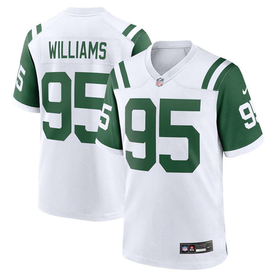 Men's New York Jets Quinnen Williams Nike White Classic Alternate Game Jersey - Puhuasuan