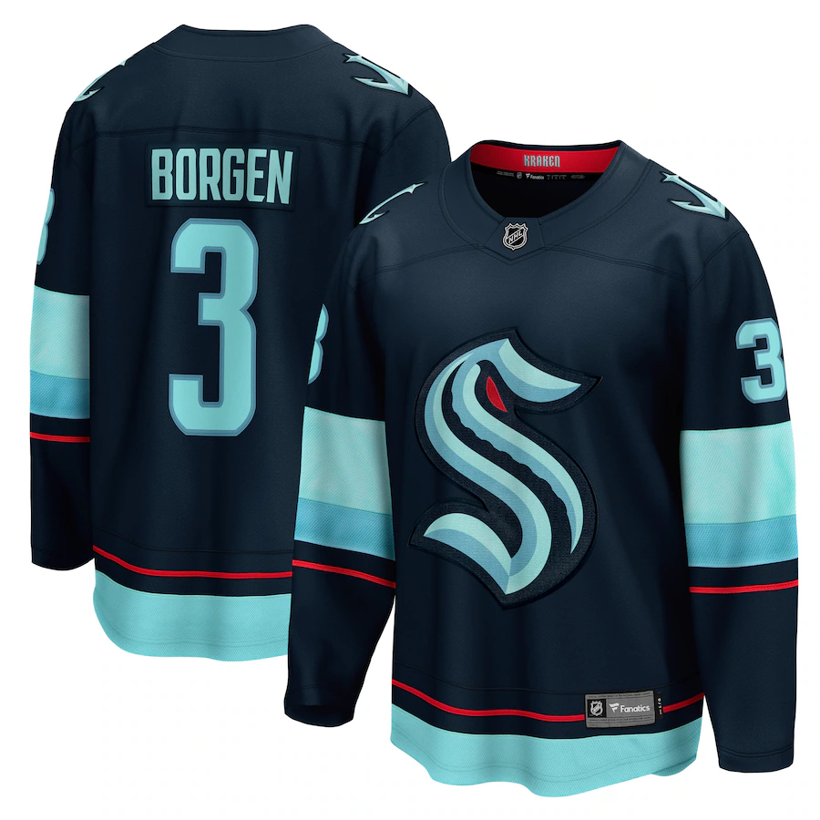 Men's Seattle Kraken Will Borgen Fanatics Deep Sea Blue Home Breakaway Player Jersey - Puhuasuan