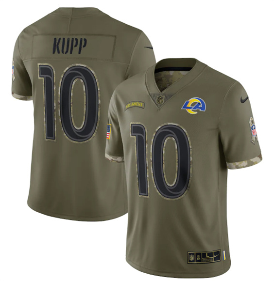 Men's Los Angeles Rams #10 Cooper Kupp 2022 Olive Salute To Service Limited Stitched Jersey - Puhuasuan