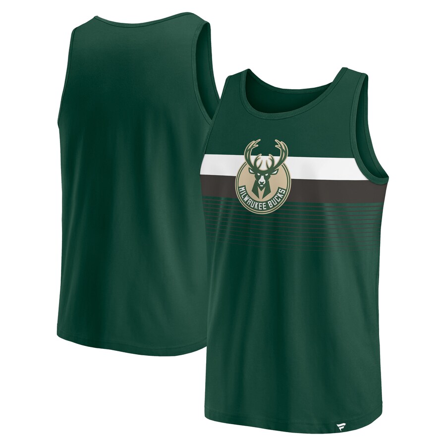 Men's Milwaukee Bucks Fanatics Hunter Green Wild Game Tank Top - Puhuasuan