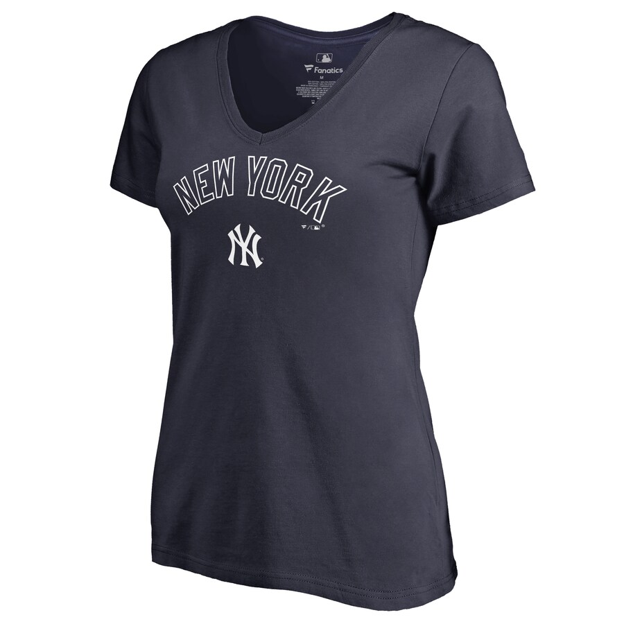 Women's New York Yankees Navy Team Lockup T-Shirt - Puhuasuan