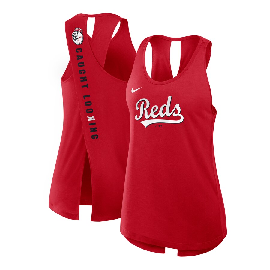 Women's Cincinnati Reds Nike Red Crisscross Performance Tank Top - Puhuasuan