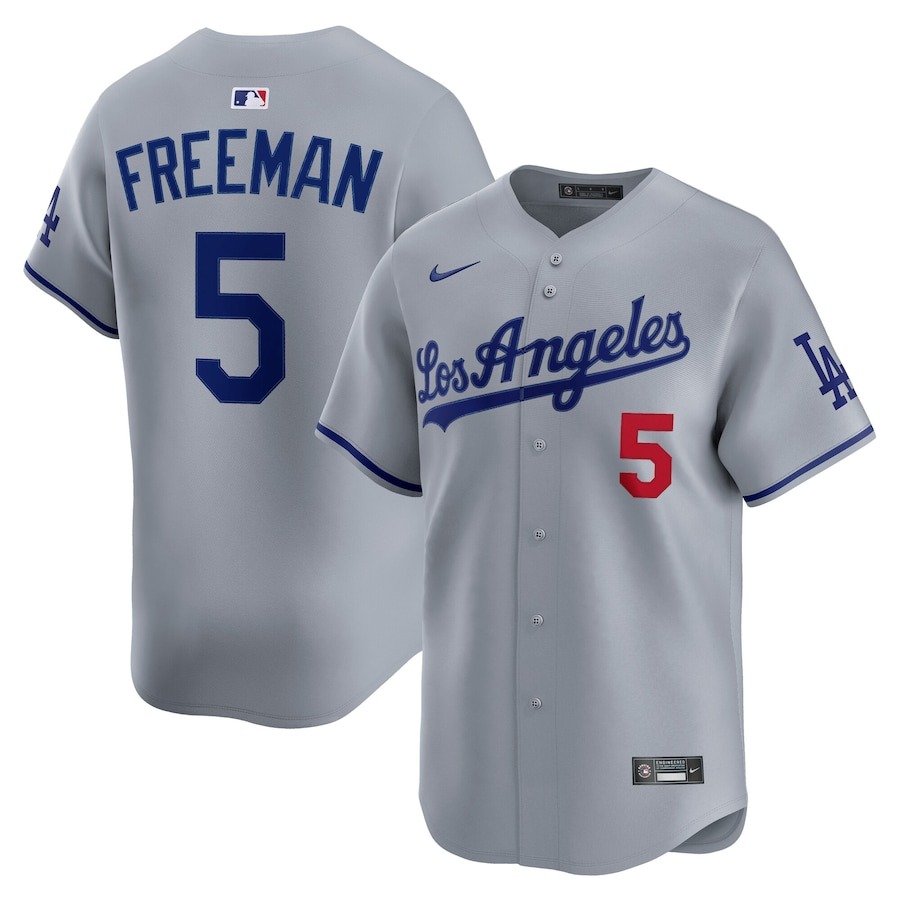 Men's Los Angeles Dodgers Freddie Freeman Nike Gray Alternate Elite Player Jersey - Puhuasuan
