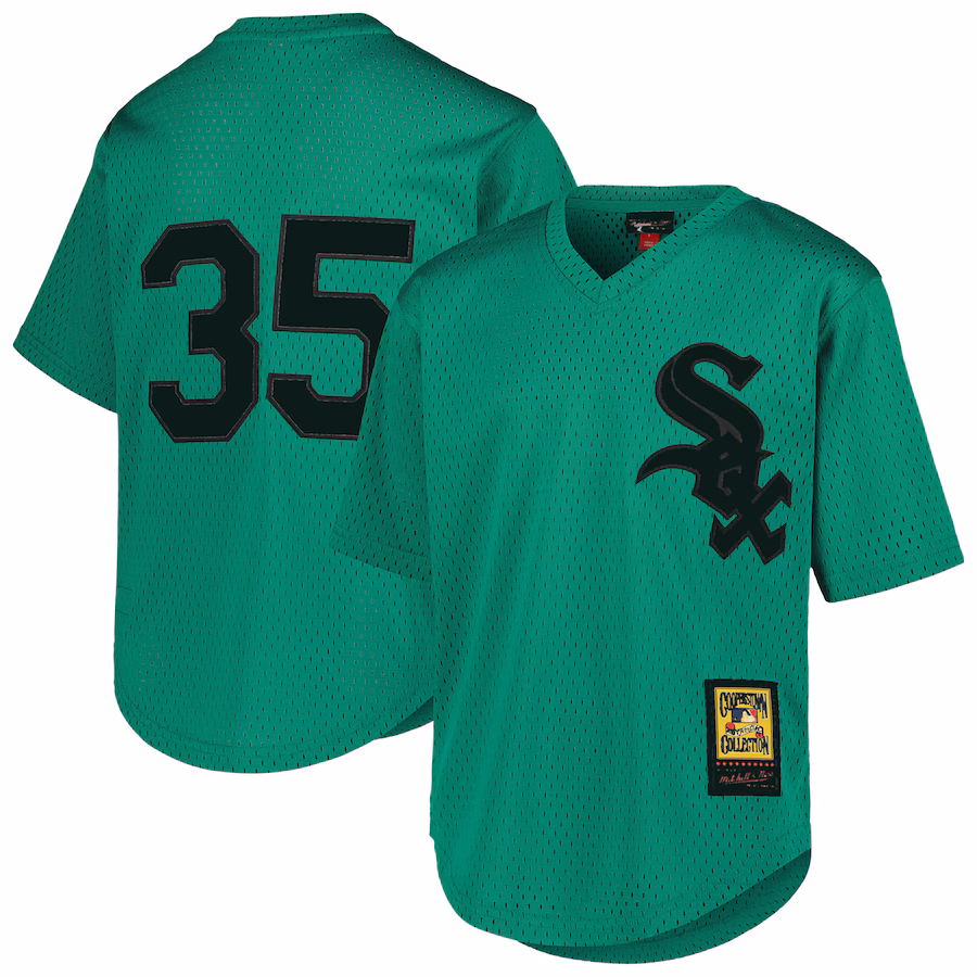 Youth Chicago White Sox Frank Thomas Mitchell & Ness Green Cooperstown Collection Mesh Batting Practice Jersey - Puhuasuan