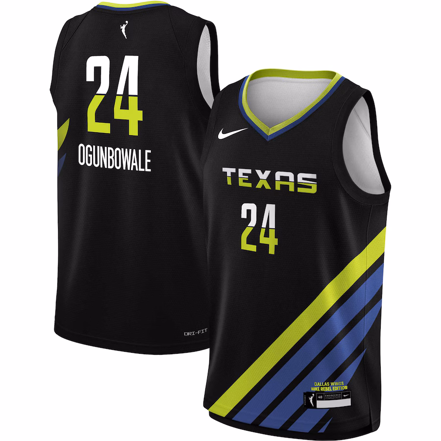 Youth Dallas Wings Arike Ogunbowale Nike Black 2023 Rebel Edition Victory Player Jersey - Puhuasuan