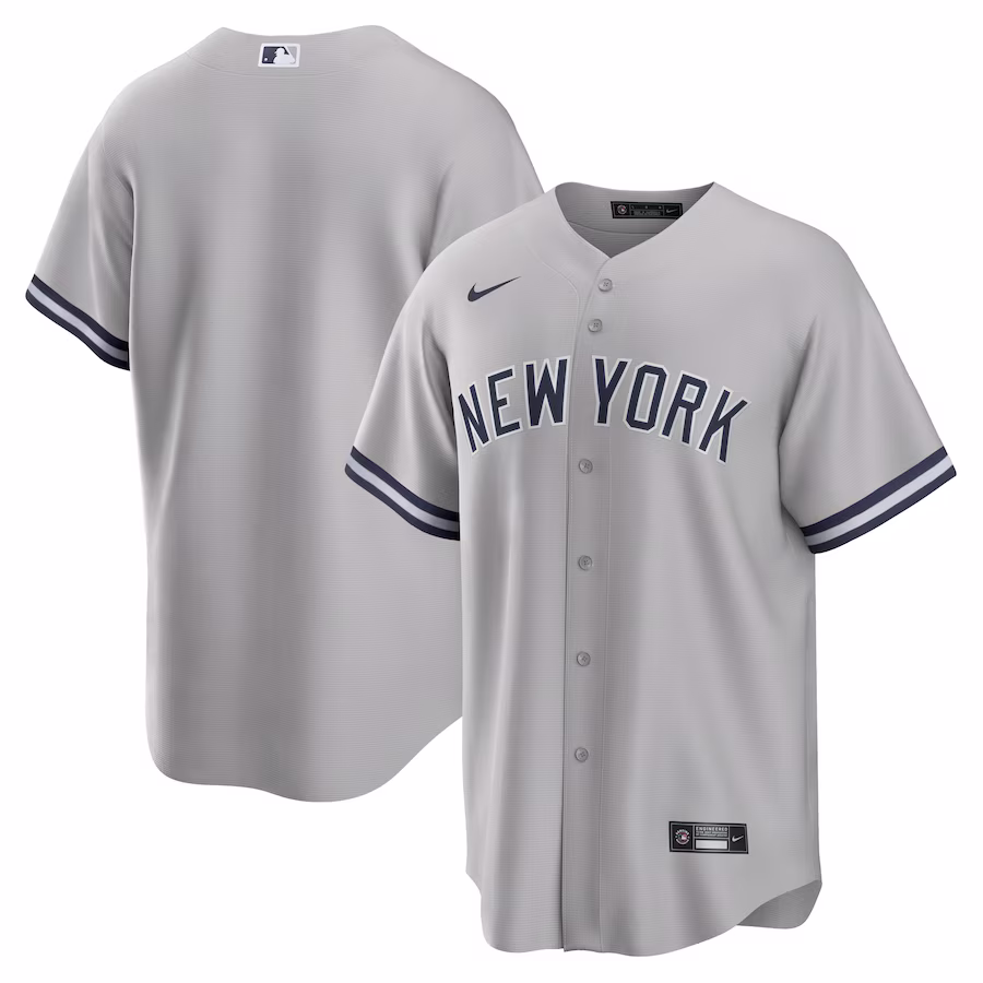 Men's New York Yankees Nike Gray Road Replica Team Jersey - Puhuasuan